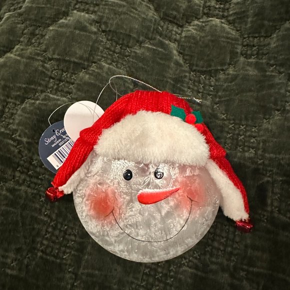 Stony Creek Glass Snowmen Ornaments & Plug-in Light Snowman Glass Lamp - NWT - Picture 6 of 13